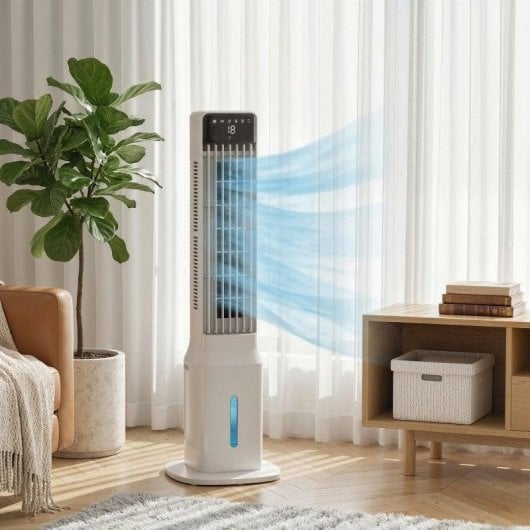 Homcom Climatizador Evaporativo De Torre 3 En 1 Depósito De 9 L Blanco