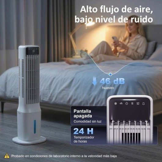 Homcom Climatizador Evaporativo De Torre 3 En 1 Depósito De 9 L Blanco