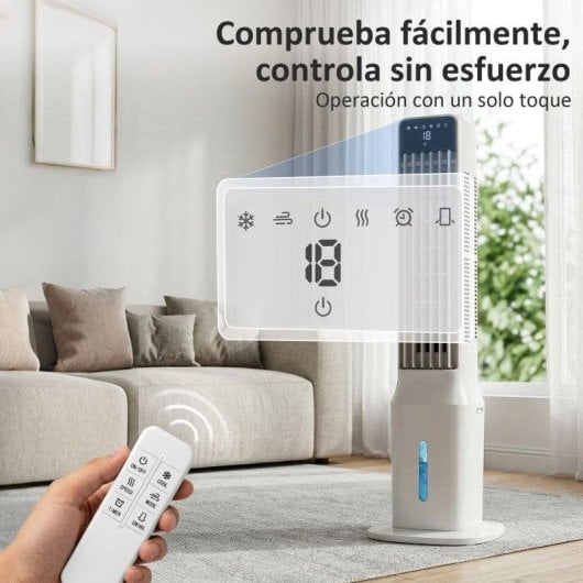 Homcom Climatizador Evaporativo De Torre 3 En 1 Depósito De 9 L Blanco