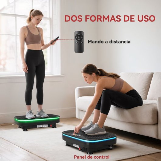 Sportnow Plataforma Vibratoria Con Altavoz Bluetooth Pantalla Led 99 Velocidades