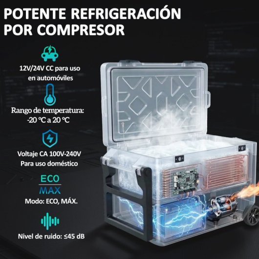 Outsunny Nevera Portátil Eléctrica 42,5 L Con Compresor Control Por App Ruedas