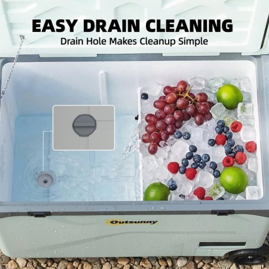 Outsunny Nevera Portátil Eléctrica 42,5 L Con Compresor Control Por App Ruedas