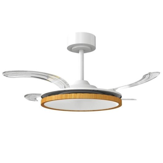 Homcom Ventilador De Techo Con Luz Led 80 W Mando A Distancia 6 Velocidades
