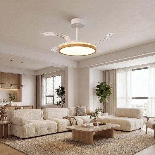 Homcom Ventilador De Techo Con Luz Led 80 W Mando A Distancia 6 Velocidades