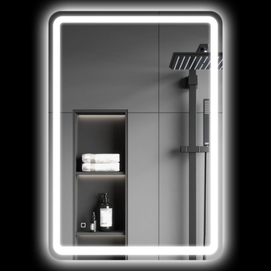 Homcom Espejo De Baño Con Luces Led 70x100 Cm 3 Temperaturas De Color Regulable