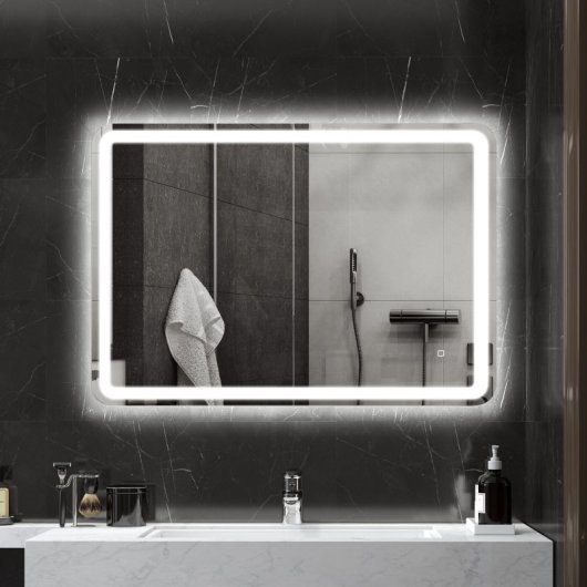 Homcom Espejo De Baño Con Luces Led 70x100 Cm 3 Temperaturas De Color Regulable