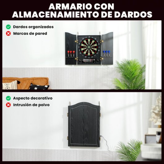 Sportnow Diana Electrónica Con 25 Juegos Y 202 Variaciones 96x65,5x7 Cm Negro