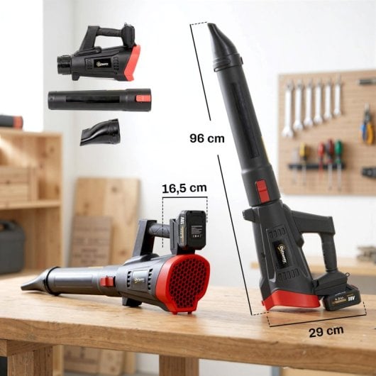 Outsunny Soplador De Hojas Sin Cable 18v Con 2 Baterías 4.0ah Y Cargador Negro