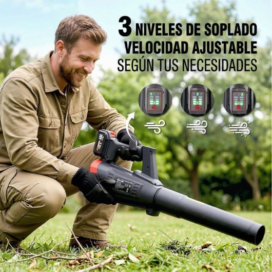 Outsunny Soplador De Hojas Sin Cable 18v Con 2 Baterías 4.0ah Y Cargador Negro