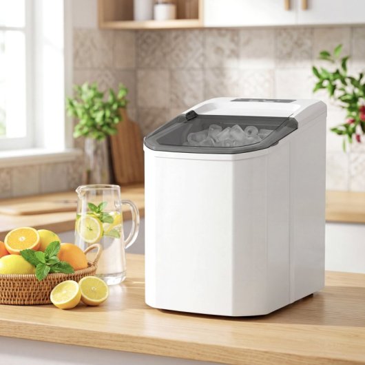 Homcom Máquina De Hielo Autolimpiable 12 Kg/24h 9 Cubitos Listos En 7 Minutos
