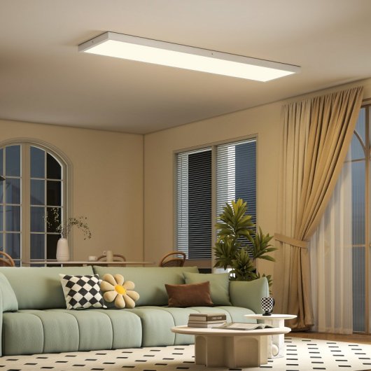 Homcom Juego De 4 Lámparas De Techo Color Regulable 120x30x3,7 Cm Blanco