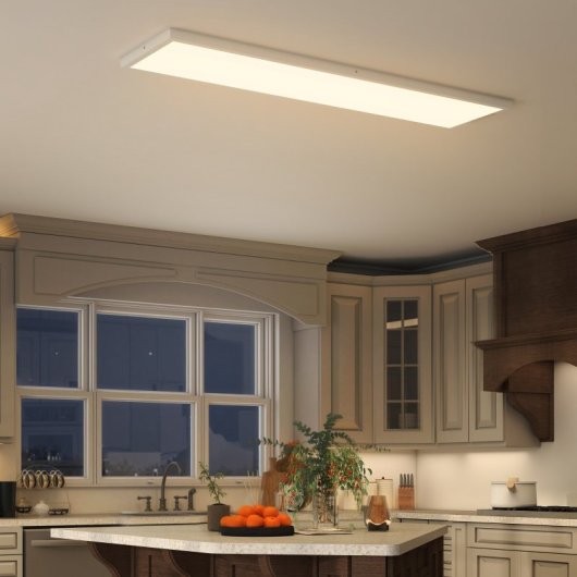 Homcom Juego De 4 Lámparas De Techo Color Regulable 120x30x3,7 Cm Blanco