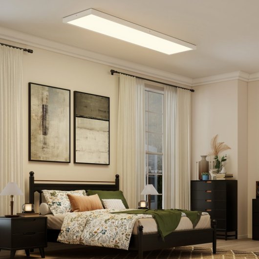 Homcom Juego De 4 Lámparas De Techo Color Regulable 120x30x3,7 Cm Blanco