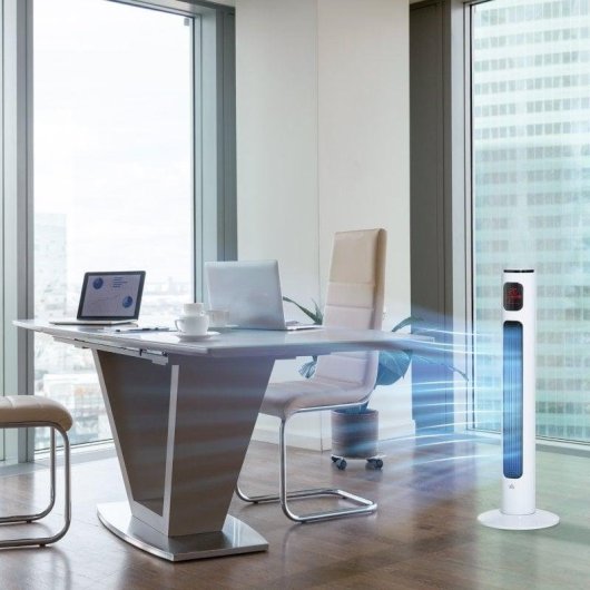 Homcom Ventilador De Torre 45w Con Control Remoto 3 Velocidade 3 Modos Blanco
