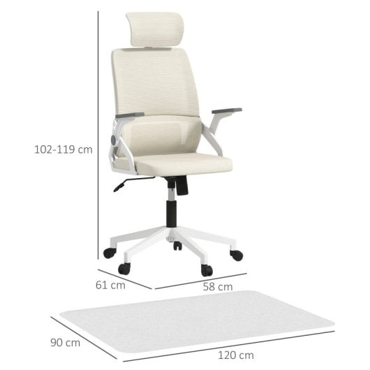 Vinsetto Conjunto De Oficina Incluye 1 Silla De Oficina De Malla Y 1 Alfombra