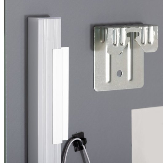 Kleankin Espejo De Baño Con Luces Led 70x50 Cm Con Interruptor Táctil Plata