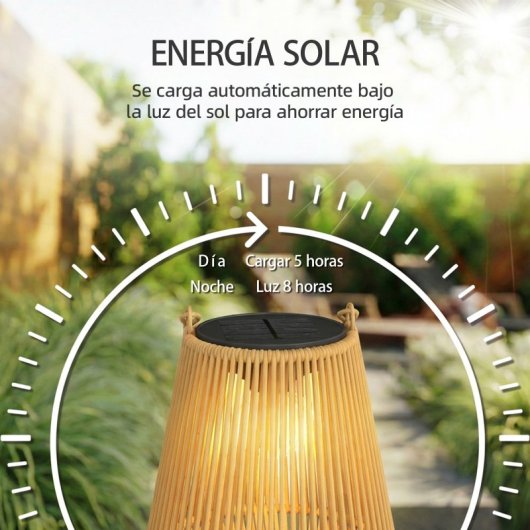 Outsunny Set De 2 Farolas Solares Exterior De Ratán Colgantes Ip44 Marrón