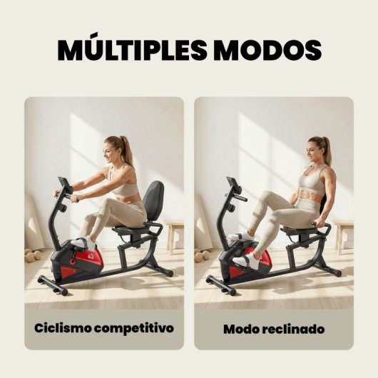 Homcom Bicicleta Estática Con Respaldo 8 Niveles Resistencia Volante Monitor Lcd