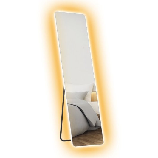 Homcom Espejo De Cuerpo Entero Con Luz Led 150x40 Cm Sin Marco Transparente