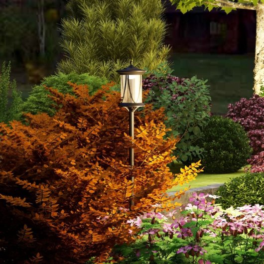 Outsunny Farola Solar Con Panel Solar Encendido Automático 17x17x127 Cm Negro