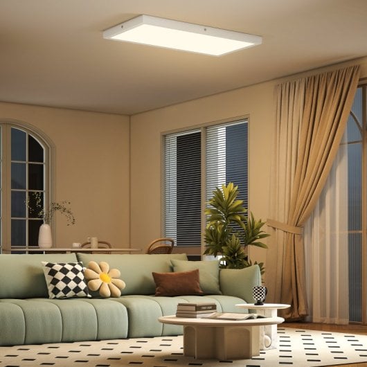 Homcom Juego De 4 Lámparas De Techo Color Regulable 60x30x3,7 Cm Blanco