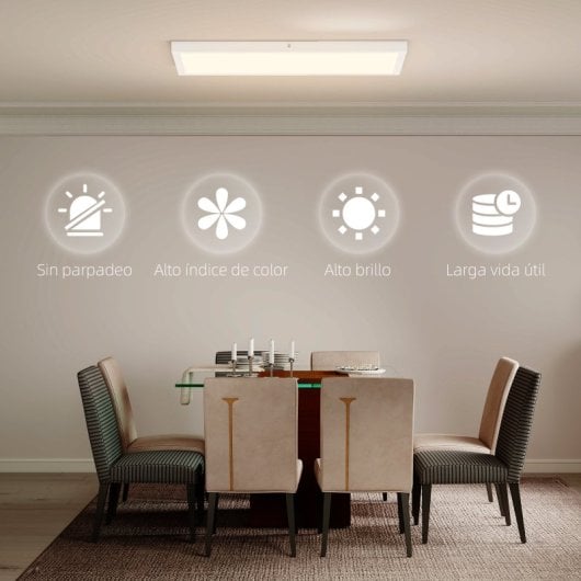 Homcom Juego De 4 Lámparas De Techo Color Regulable 60x30x3,7 Cm Blanco