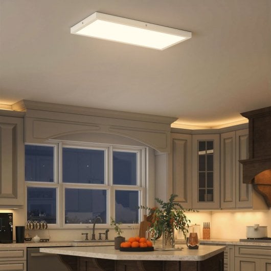 Homcom Juego De 4 Lámparas De Techo Color Regulable 60x30x3,7 Cm Blanco