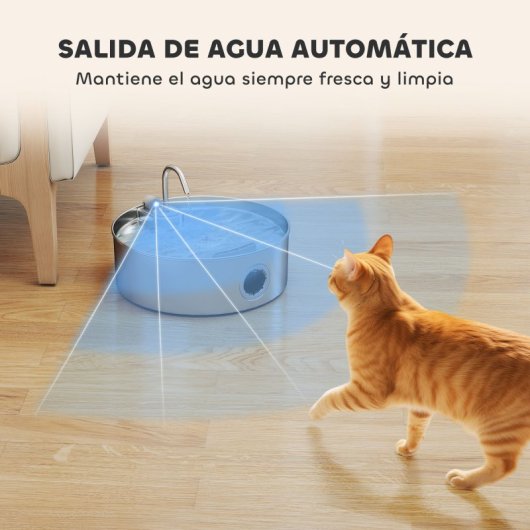 Pawhut Fuente Para Gatos De Acero Inoxidable 7l Silencioso Con Sistema De Filtro