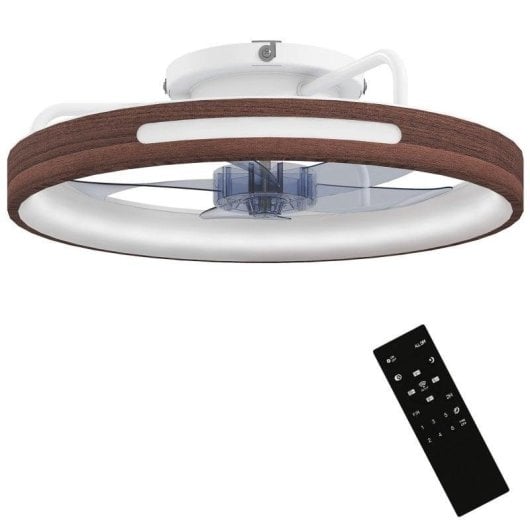Ventoinha de Teto com Luz Homcom B31-641V00TK 40W Ø49cm 6 Velocidades Motor DC Reversível Comando