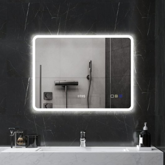 Espelho de Casa de Banho Homcom 834-851V04SR LED Bluetooth 80x60 cm