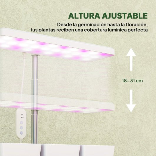 Outsunny Lámpara De Planta 30 Led Con Temporizador Automático Y 5 De Brillo