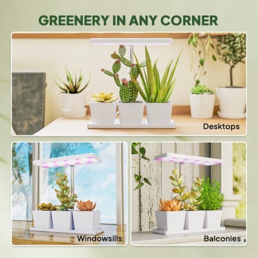 Outsunny Lámpara De Planta 30 Led Con Temporizador Automático Y 5 De Brillo