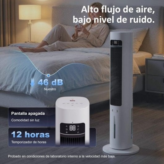 Homcom Climatizador Evaporativo De Torre 3 En 1 Con Depósito De 3 L Blanco