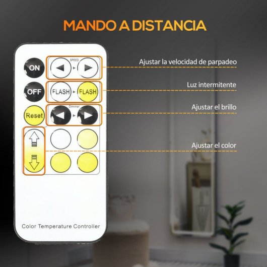 Homcom Espejo De Pared Cuerpo Entero Espejo De Pie Con Luces Led 40x37x157,5 Cm