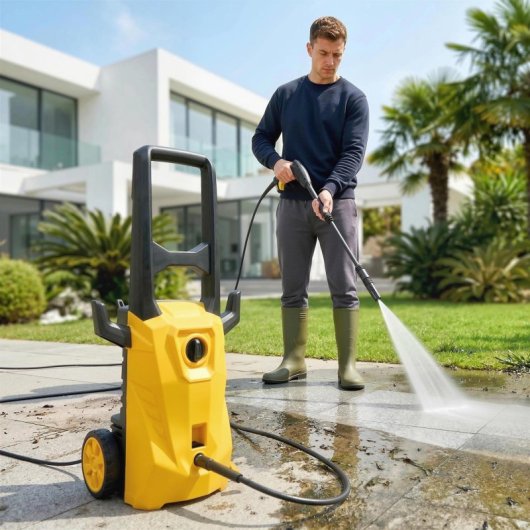 Outsunny Hidrolimpiadora De Alta Presión 1600w Caudal 390 L/h Presión 120 Bar