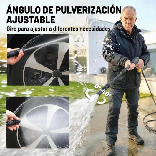 Outsunny Hidrolimpiadora De Alta Presión 1600w Caudal 390 L/h Presión 120 Bar