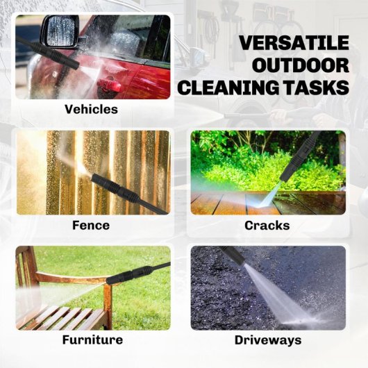 Outsunny Hidrolimpiadora De Alta Presión 1600w Caudal 390 L/h Presión 120 Bar