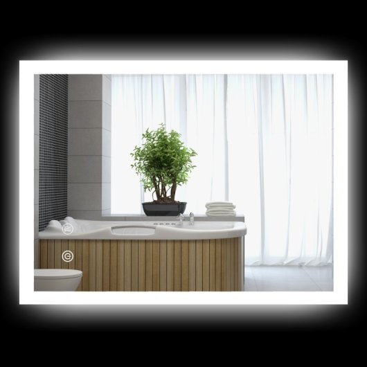Kleankin Espejo De Baño Con Luces Led Regulable En 3 Colores80x60 Cm Antivaho