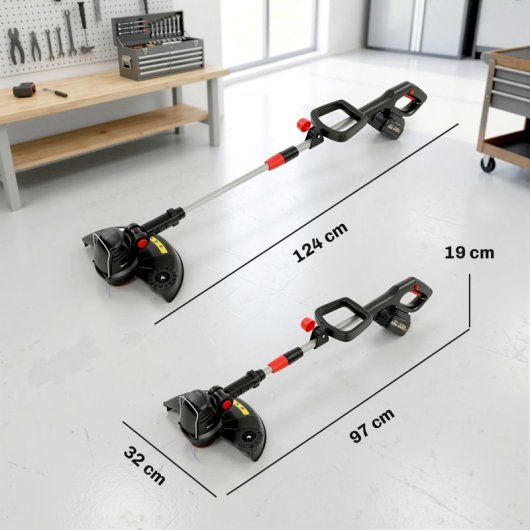 Outsunny Desbrozadora Batería 18v Con 2 Baterías De 4.0ah Y Cargador Plateado