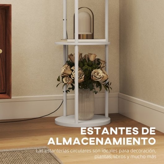 Homcom Lámpara De Pie Con Estantes 3 Temperaturas De Color Blanco