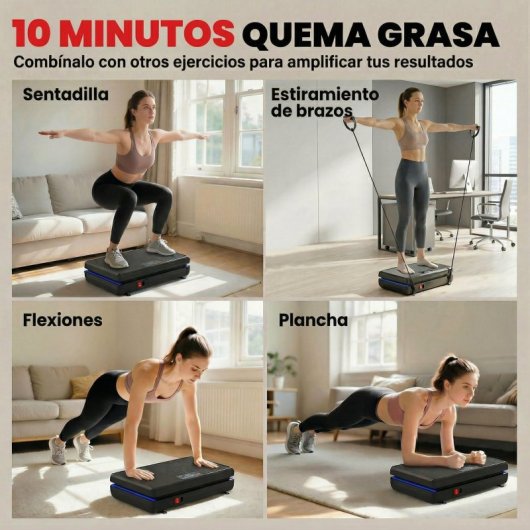 Sportnow Plataforma Vibratoria Con 120 Velocidades 5 Programas Pantalla Led