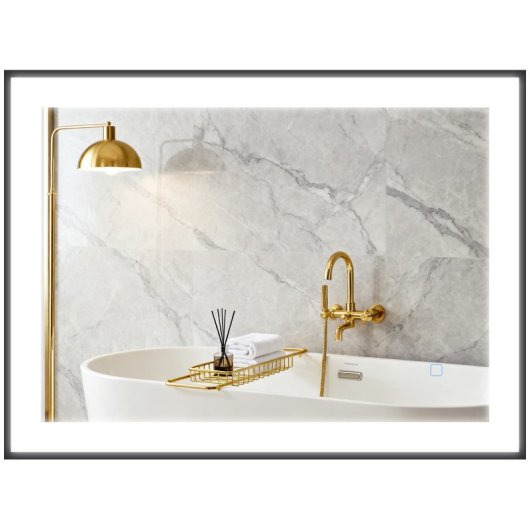 Homcom Espejo De Baño Con Luz Led 80x60 Cm Función Antivaho