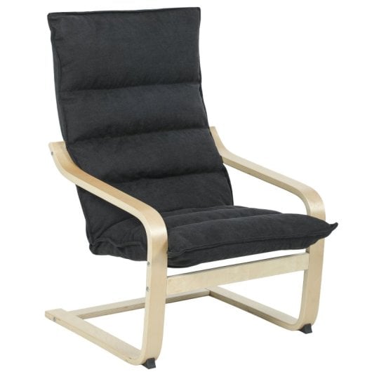 Homcom Sillón De Salón Moderno Con Respaldo Alto Patas De Madera Negro