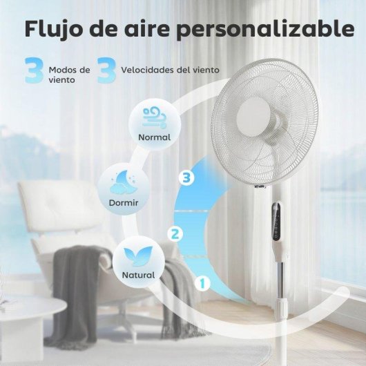 Homcom Ventilador De Pie Con Control Remoto Y Función Wifi Altura Ajustable