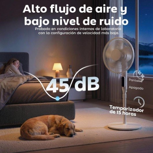 Homcom Ventilador De Pie Con Control Remoto Y Función Wifi Altura Ajustable