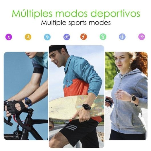 Dam Electronics ZW45 Bluetooth 44mm Táctil Negro Silicona IP67 SpO2 Pulsómetro Tensiómetro