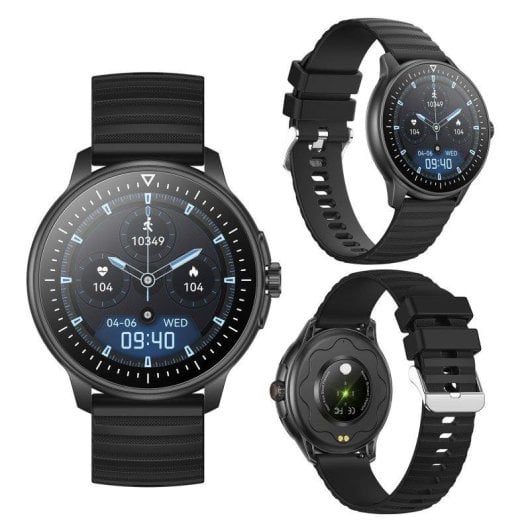 Dam Electronics ZW45 Bluetooth 44mm Táctil Negro Silicona IP67 SpO2 Pulsómetro Tensiómetro