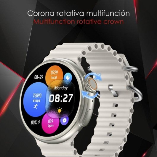 Dam Electronics Smartwatch Z78 Ultra Bluetooth 1,52 pollici Metallo Silicone Nero