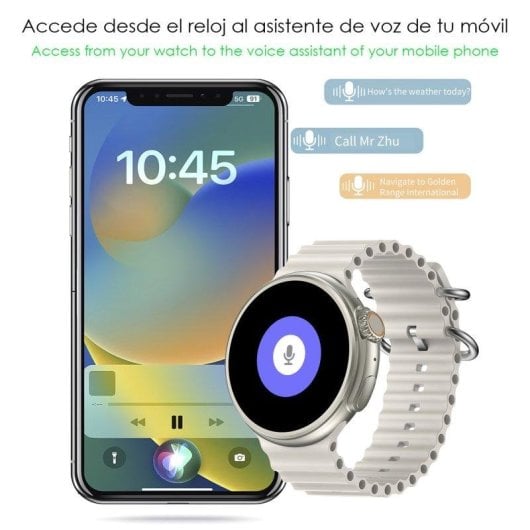 Dam Electronics Smartwatch Z78 Ultra Bluetooth 1,52 pollici Metallo Silicone Nero