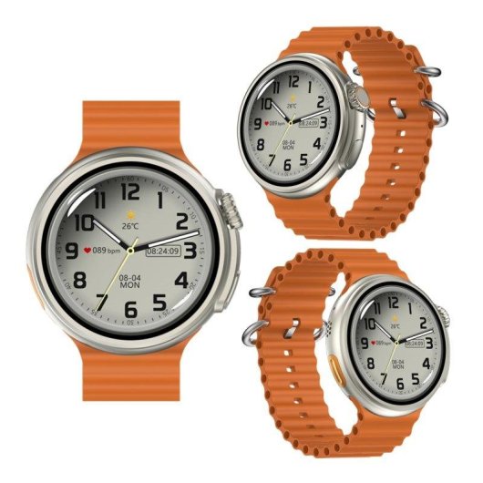 Dam Electronics Smartwatch Z78 Ultra Bluetooth 1,52 pollici Metallo Silicone Nero